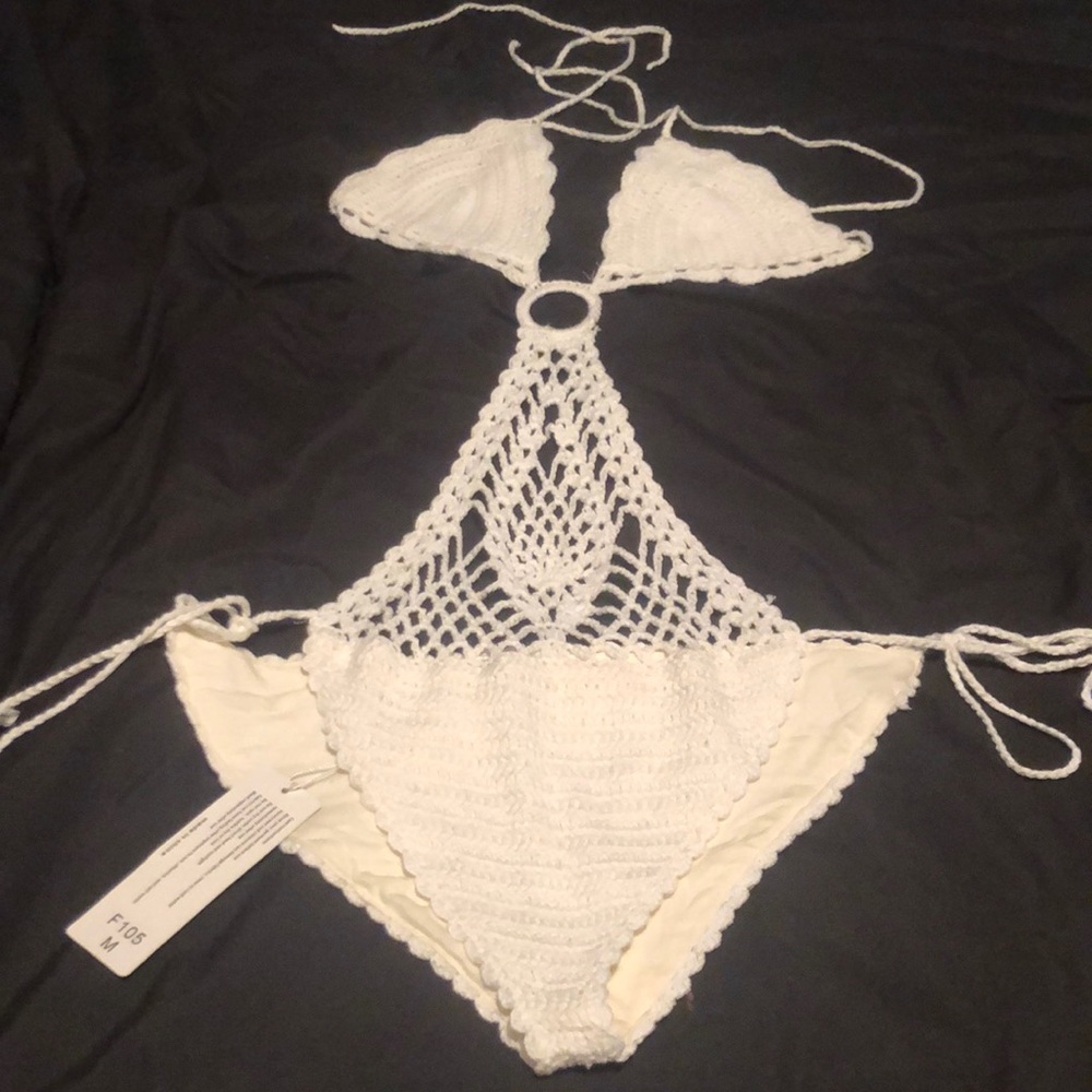 White monokini. Swim suit